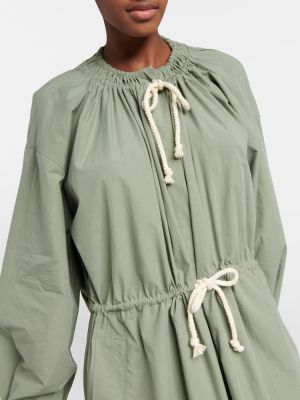 Bavlněné midi šaty Jil Sander zelené