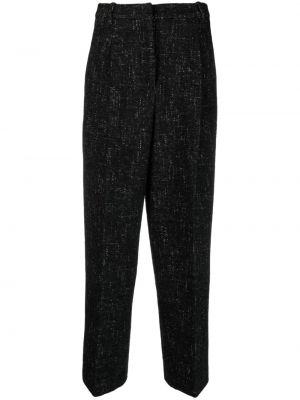 Pliszírozott tweed nadrág Semicouture fekete