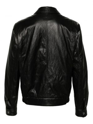 Kožená bomber bunda na zip A.p.c. černá
