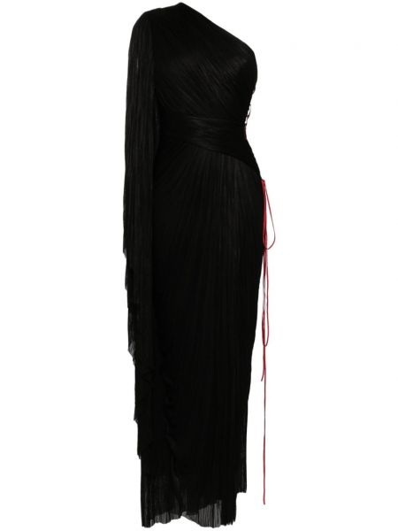 Φόρεμα με έναν ώμο ντραπέ Maria Lucia Hohan μαύρο