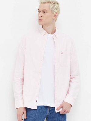 Дънкова риза Tommy Jeans розово