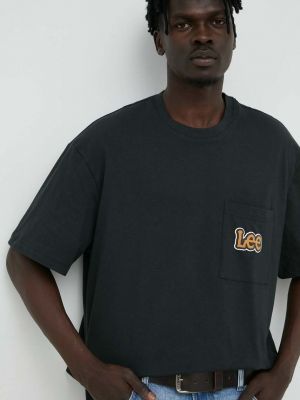 Lee pamut póló fekete, nyomott mintás
