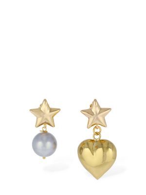 Pendientes con perlas de cristal Timeless Pearly dorado