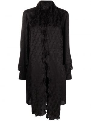 Jacquard silke dress Fendi svart