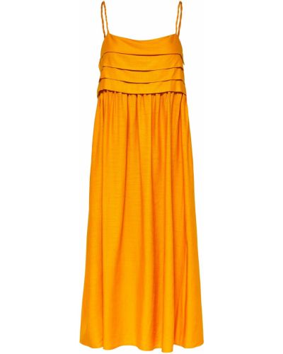 Μάξι φόρεμα Selected Femme πορτοκαλί