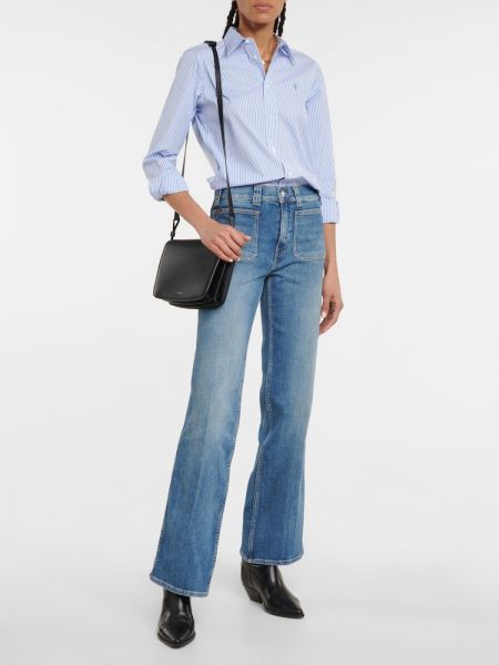 Zvonové džíny s vysokým pasem Polo Ralph Lauren modré