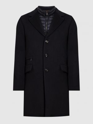 Черное шерстяное пальто Moorer
