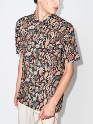 Camisa de cachemir lyocell con estampado de cachemira Wood Wood marrón