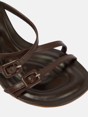 Kožené sandály Jacquemus hnědé