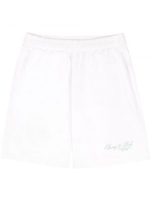 Shorts aus baumwoll mit print Sporty & Rich weiß