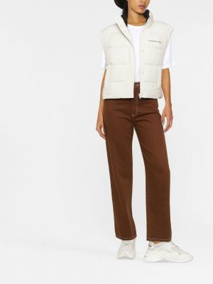 Mustriline teksavest Calvin Klein Jeans valge