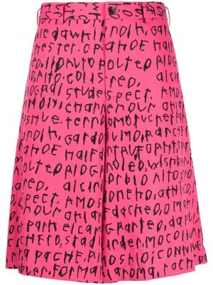 Woll shorts mit print Comme Des Garçons Homme Plus pink