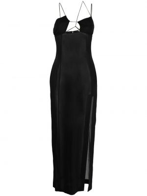 Asymetrické průsvitné večerní šaty Nensi Dojaka černé