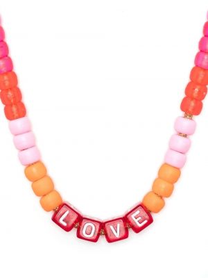 Колие с мъниста Lauren Rubinski Love Beads розово