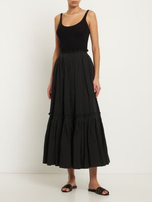 Bavlněné lněné dlouhá sukně Ulla Johnson černé
