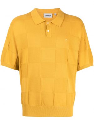Памучна поло тениска бродирана Carhartt Wip жълто