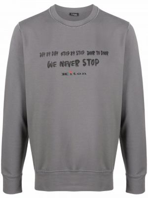 Sweatshirt mit rundhalsausschnitt mit print Kiton grau