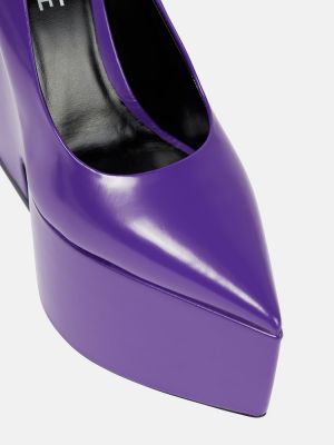 Calzado de cuero con plataforma Versace violeta