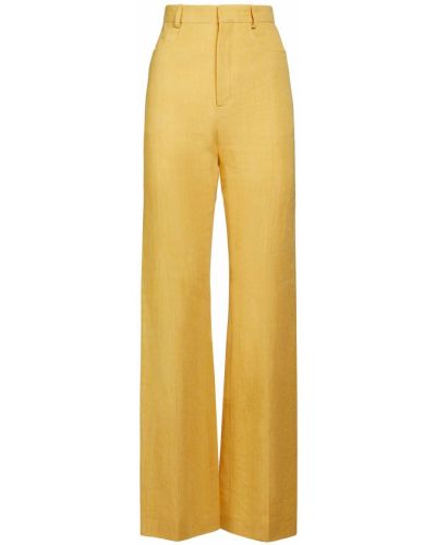 Spodnie z wysokim stanem Jacquemus - Żółty
