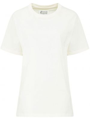 T-shirt en coton à imprimé Maison Margiela blanc
