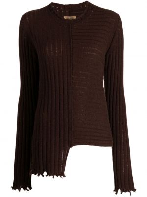 Džemper s izlizanim efektom Uma Wang smeđa