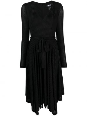 Asymetrické midi šaty Dkny černé