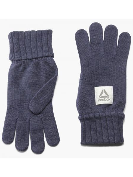 Синие трикотажные перчатки Reebok
