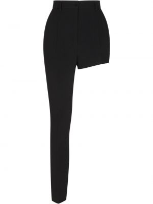 Pantaloni cu talie înaltă asimetrice Dolce & Gabbana negru