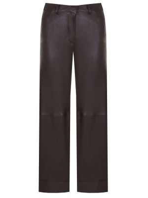 Кожаные брюки Inès & Maréchal коричневые