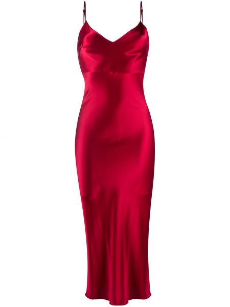 Jedwabna sukienka koktajlowa z perełkami Gilda & Pearl czerwona