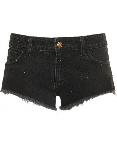 Shorts en jean taille basse Blumarine noir