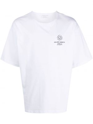 T-shirt en coton à imprimé Société Anonyme blanc