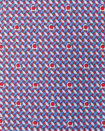 Corbata de seda con estampado geométrico Salvatore Ferragamo azul