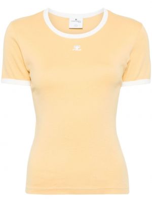 T-shirt aus baumwoll Courreges gelb