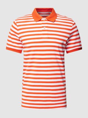 Koszulka slim fit w paski Esprit pomarańczowa