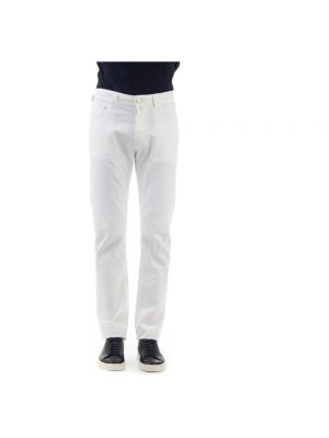 Lniane proste jeansy Jacob Cohen białe