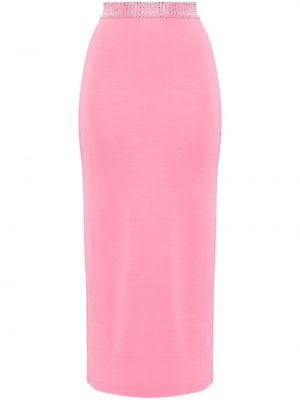 Křišťálové midi sukně David Koma růžové