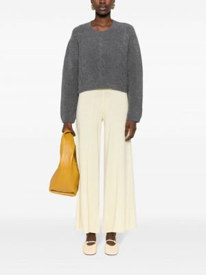Kašmírové rovné kalhoty Lisa Yang žluté