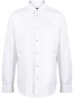 Памучна ленена риза Rag & Bone бяло