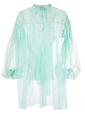 Transparente hemd mit geknöpfter Del Core grün