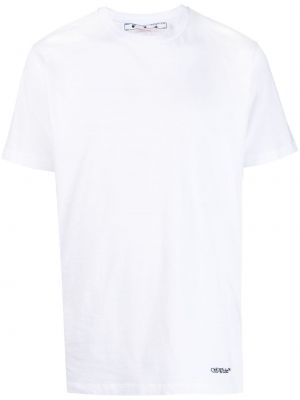 Majica z vezenjem Off-white bela