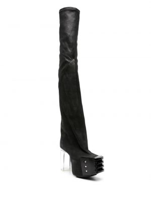Iš natūralios odos auliniai batai su platforma Rick Owens juoda