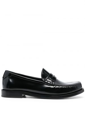 Pantofi loafer din piele de lac Saint Laurent negru