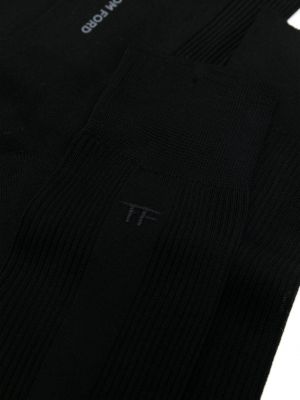 Haftowane skarpety bawełniane Tom Ford czarne