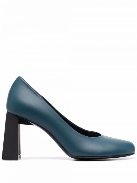 Кожени полуотворени обувки Nina Ricci синьо