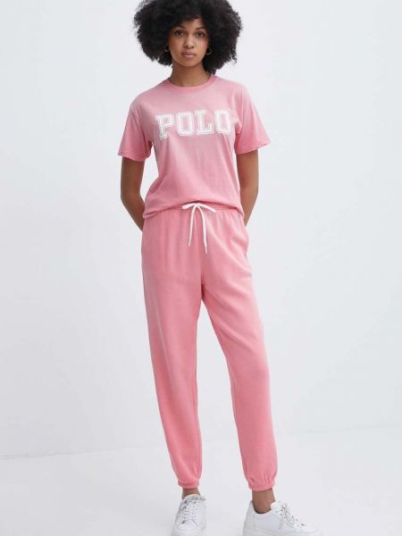 Pamučna polo majica Polo Ralph Lauren ružičasta
