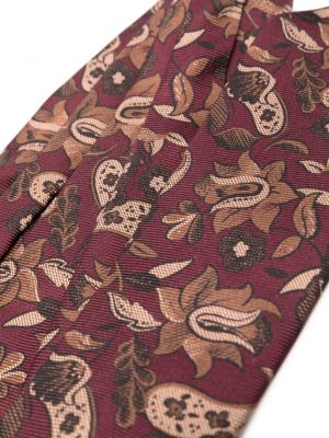 Krawat z nadrukiem z wzorem paisley Kiton czerwony