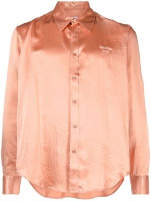 Saténová košile s výšivkou Martine Rose růžová