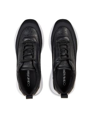 Csipkés éksarkú fűzős sneakers Calvin Klein fekete