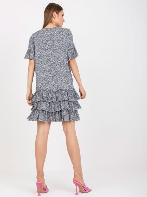Μini φόρεμα με σχέδιο με βολάν Fashionhunters